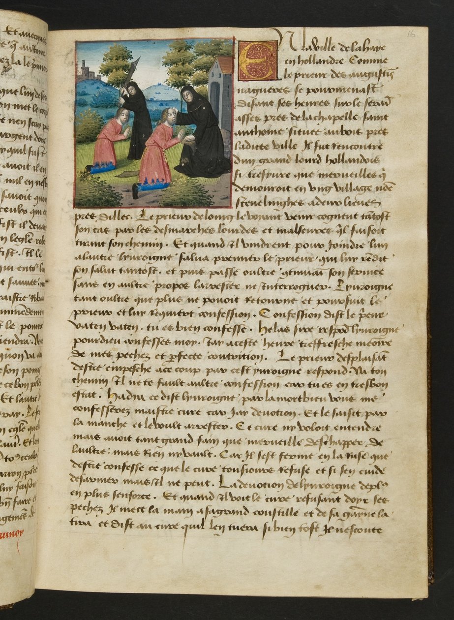 MS Hunter 252 016r Side fra Hundred New News, c.1461-62 af French School