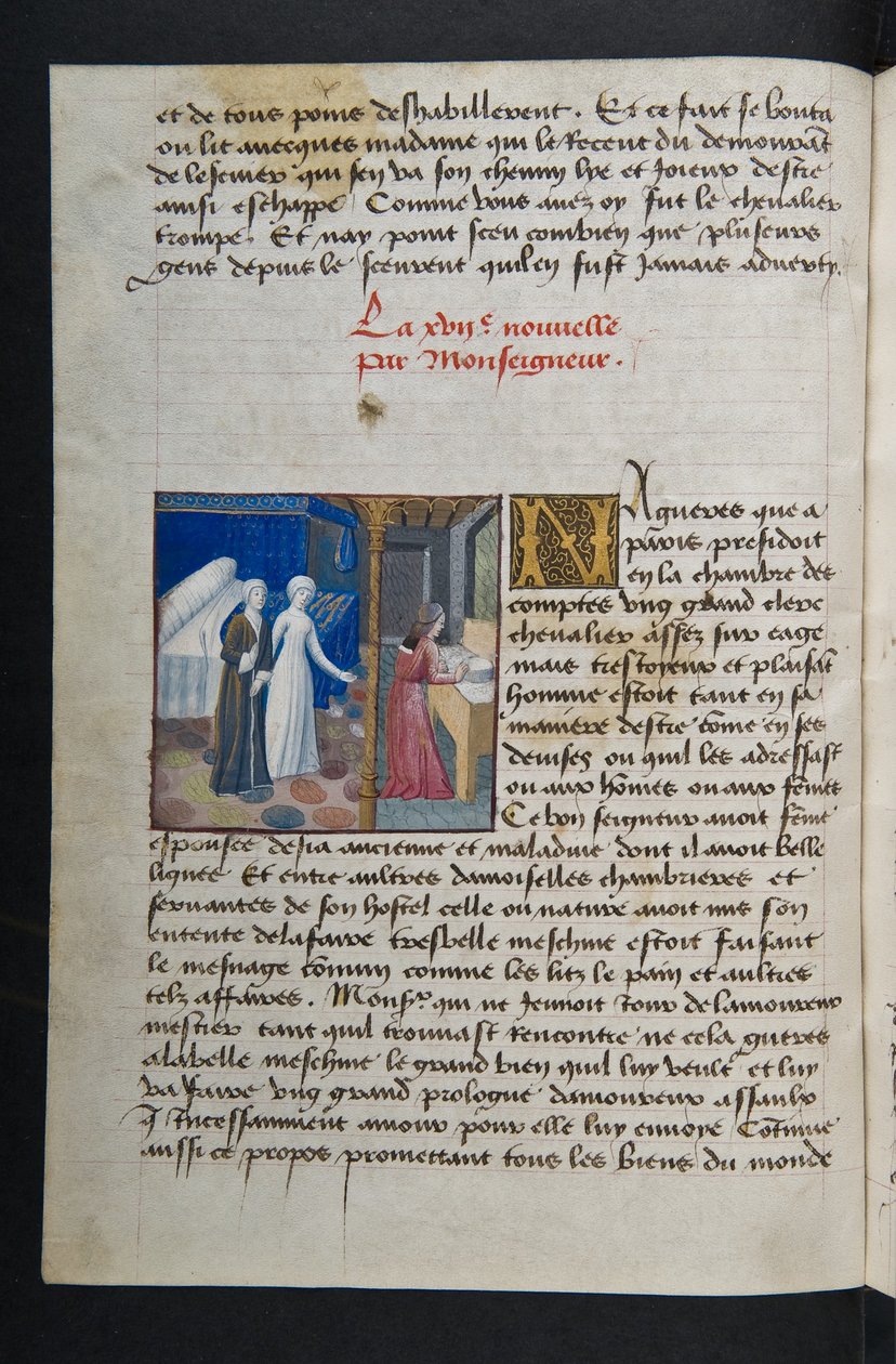 MS Hunter 252 036v Side fra Hundred New News, c.1461-62 af French School