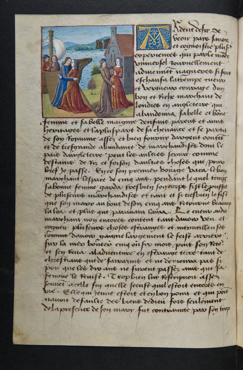 MS Hunter 252 040v Side fra Hundred New News, c.1461-62 af French School