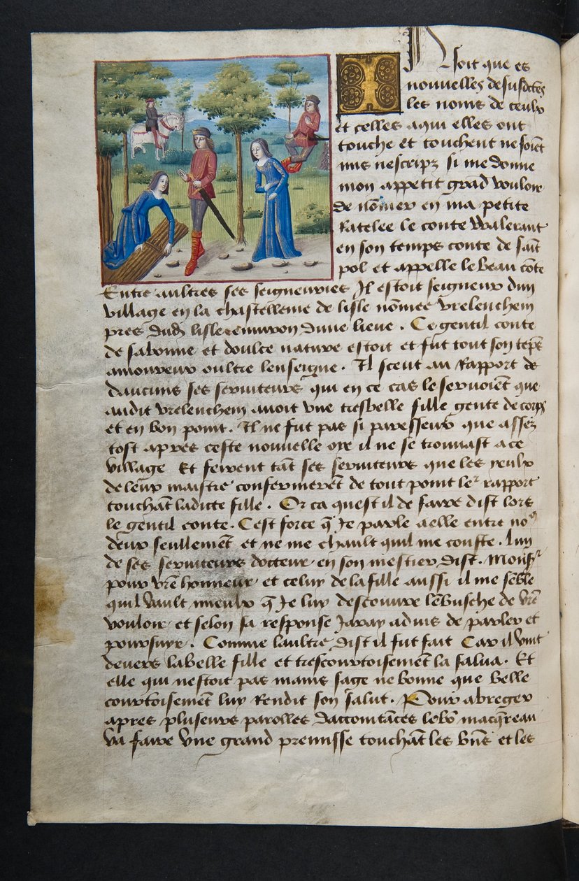 MS Hunter 252 051v Side fra Hundred New News, c.1461-62 af French School
