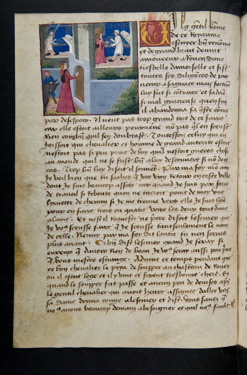 MS Hunter 252 072v Side fra Hundred New News, c.1461-62 af French School
