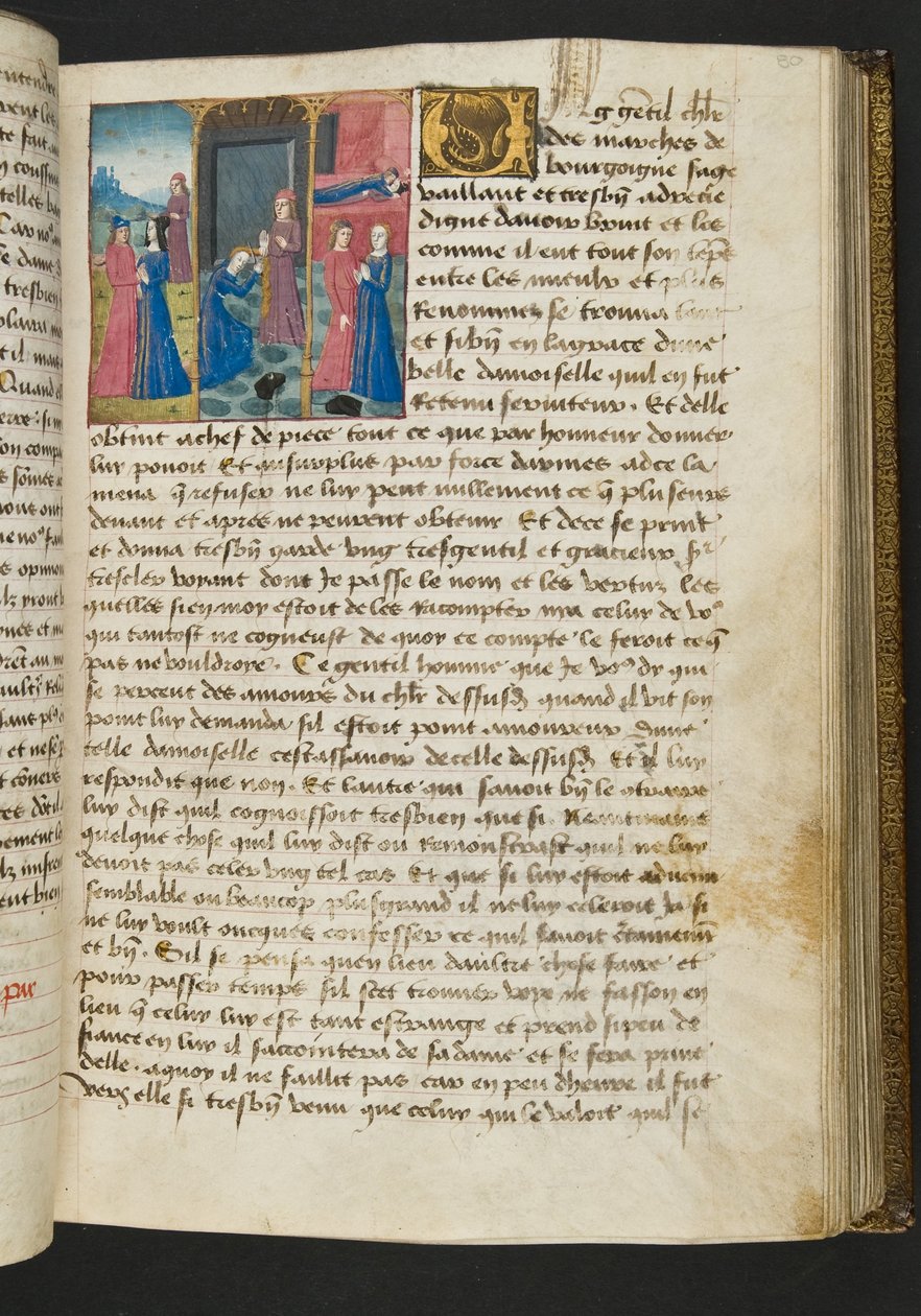 MS Hunter 252 080r Side fra Hundred New News, c.1461-62 af French School