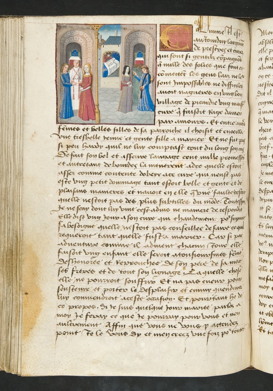MS Hunter 252 105v Side fra Hundred New News, c.1461-62 af French School