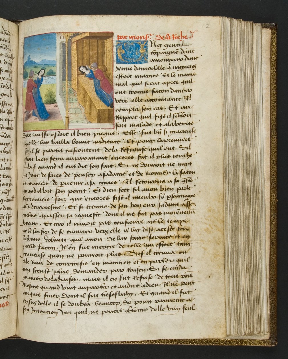MS Hunter 252 112r Side fra Hundred New News, c.1461-62 af French School