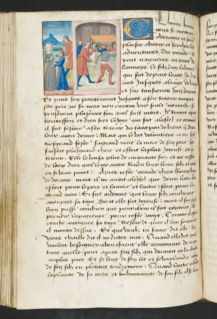 MS Hunter 252 115v Side fra Hundred New News, c.1461-62 af French School