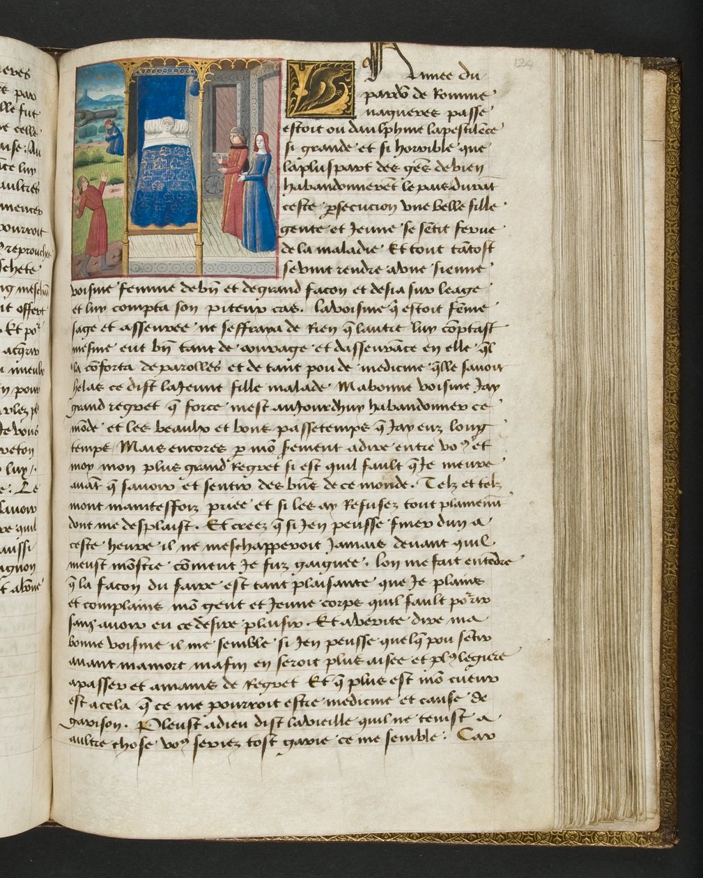 MS Hunter 252 124r Side fra Hundred New News, c.1461-62 af French School
