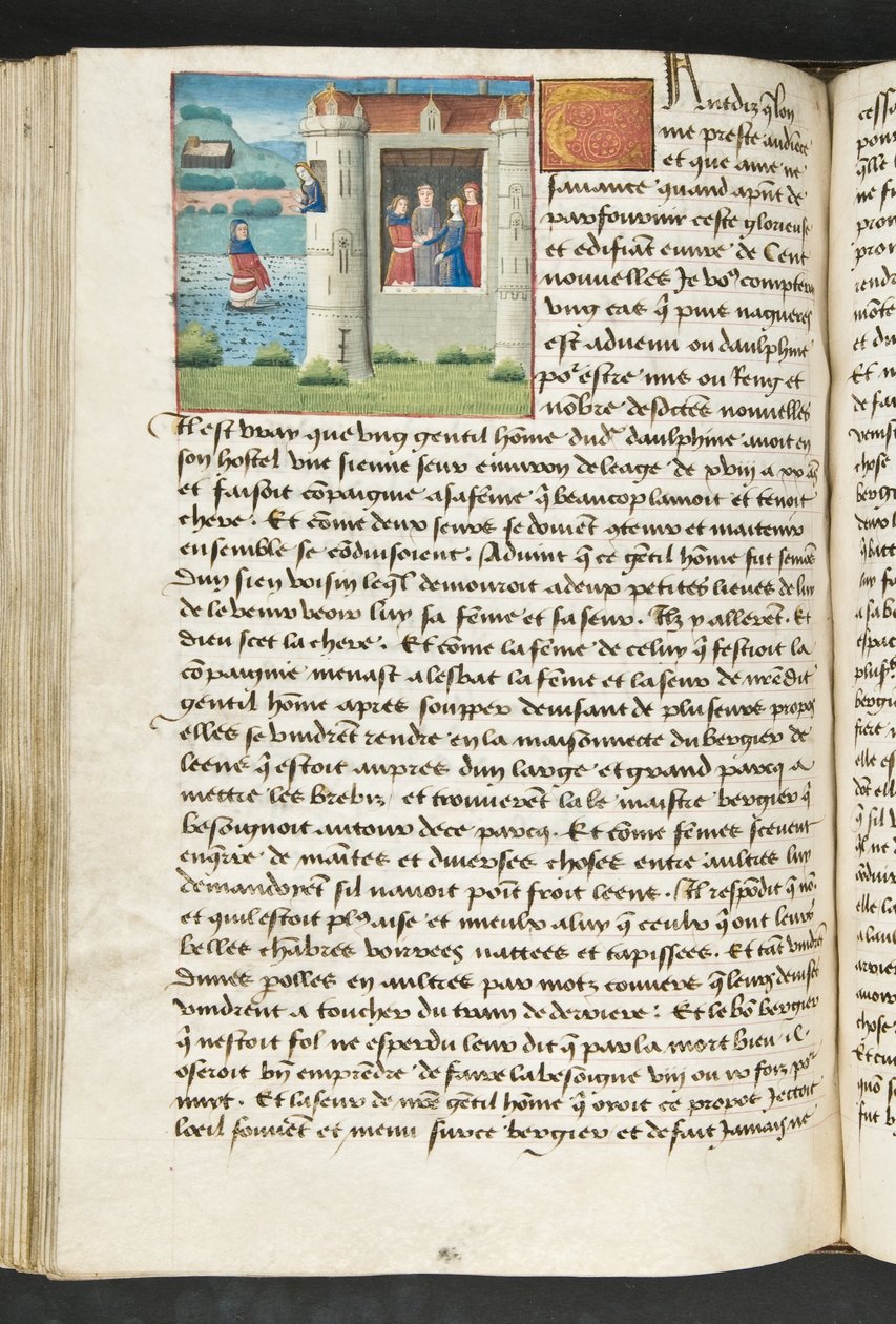 MS Hunter 252 127v Side fra Cent Nouvelles Nouvelles, c.1461-62 af French School