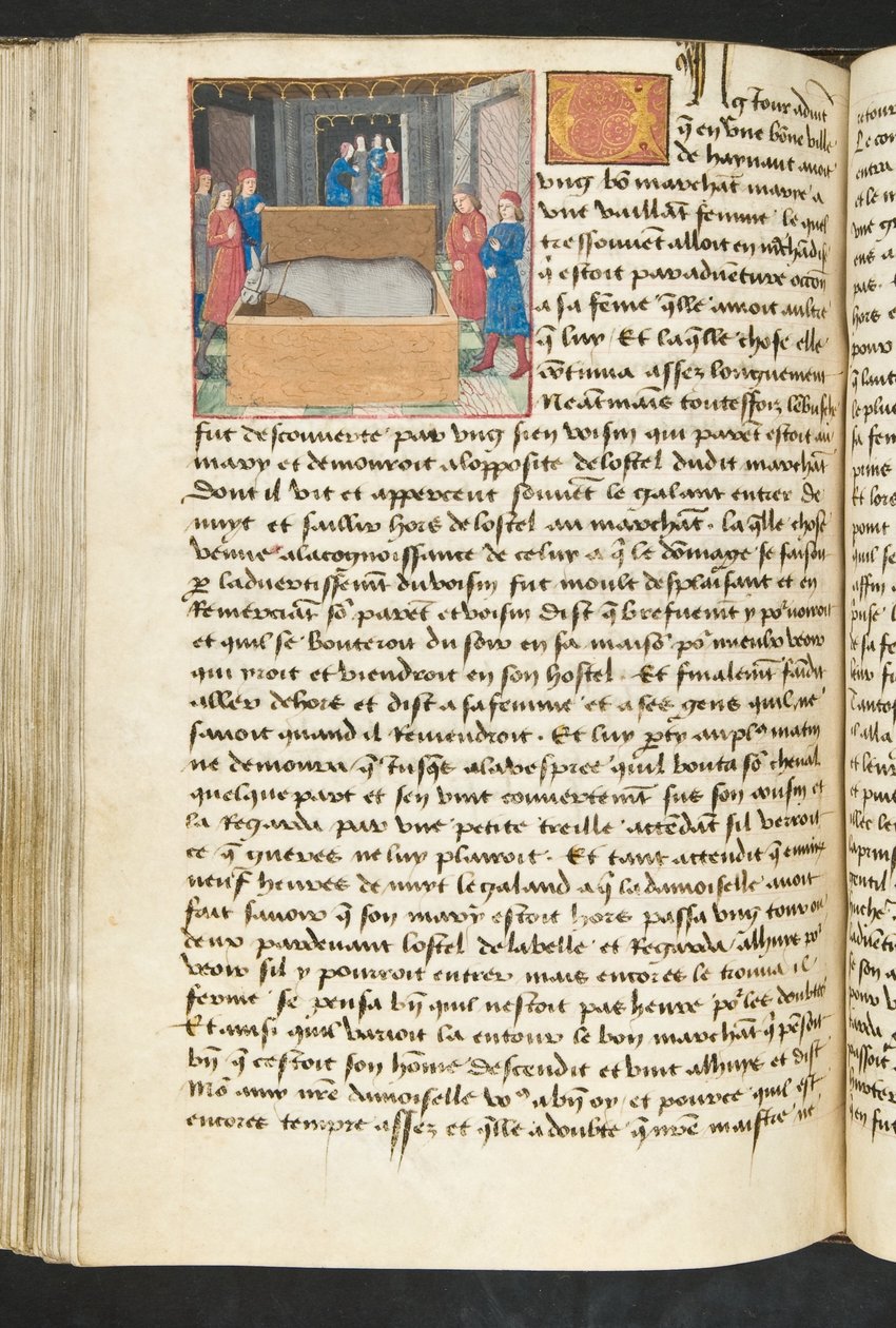 MS Hunter 252 134v Side fra Cent Nouvelles Nouvelles, c.1461-62 af French School