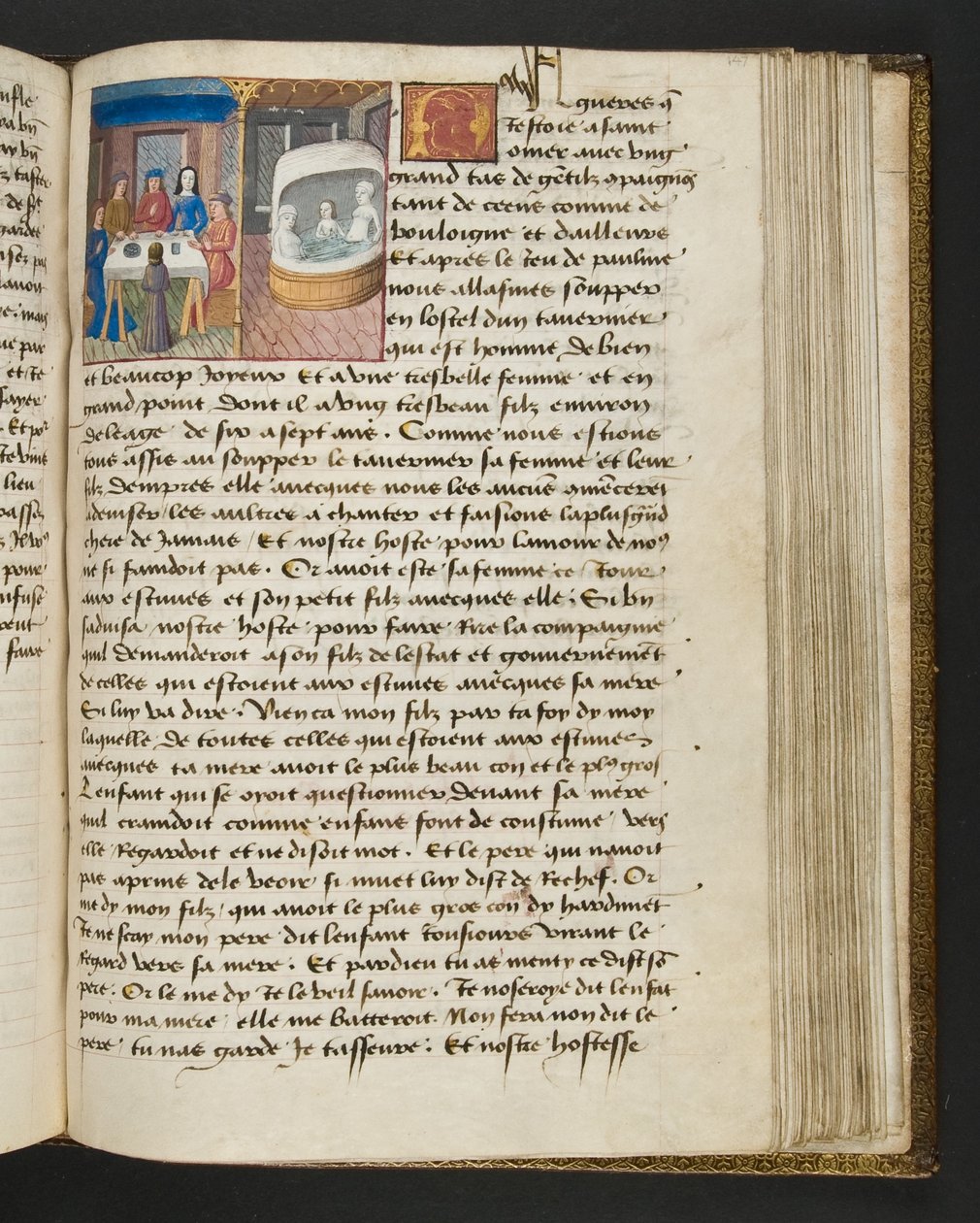 MS Hunter 252 147r Side fra Hundred New News, c.1461-62 af French School