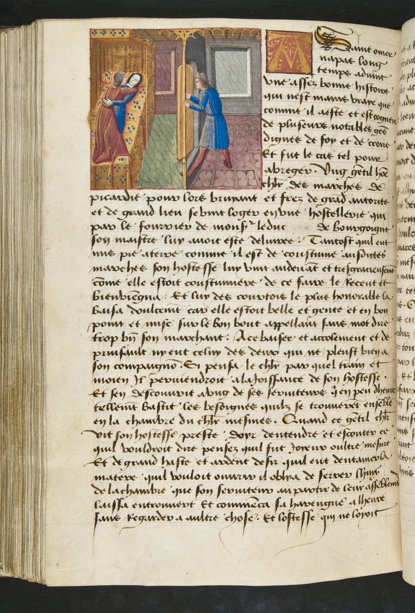 MS Hunter 252 154v Side fra Cent Nouvelles Nouvelles, c.1461-62 af French School