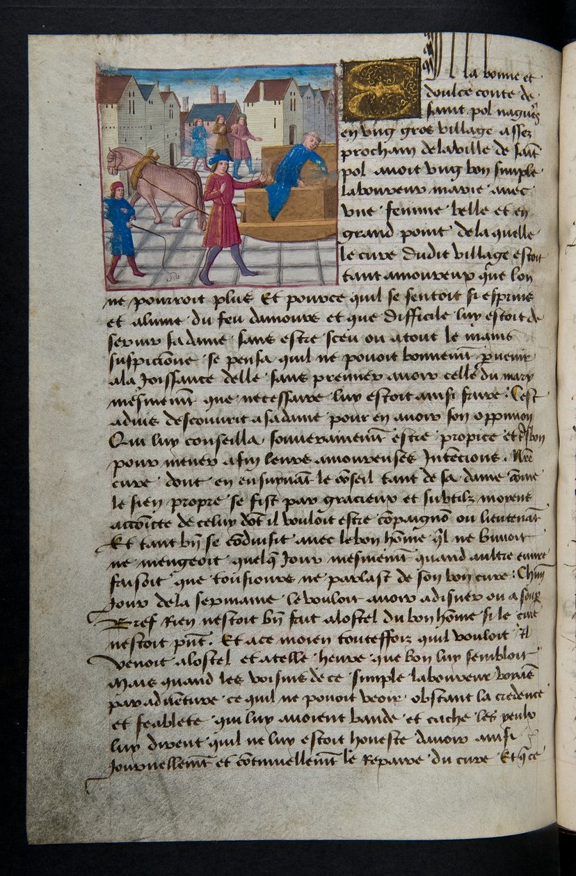 MS Hunter 252 157v Side fra Hundred New News, c.1461-62 af French School