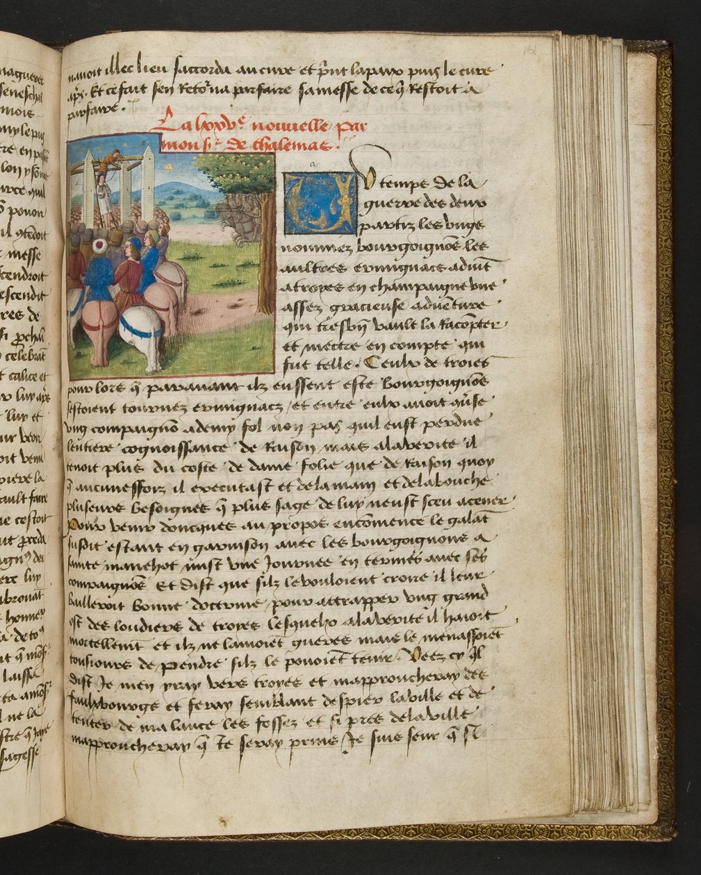 MS Hunter 252 161r Side fra Hundred New News, c.1461-62 af French School