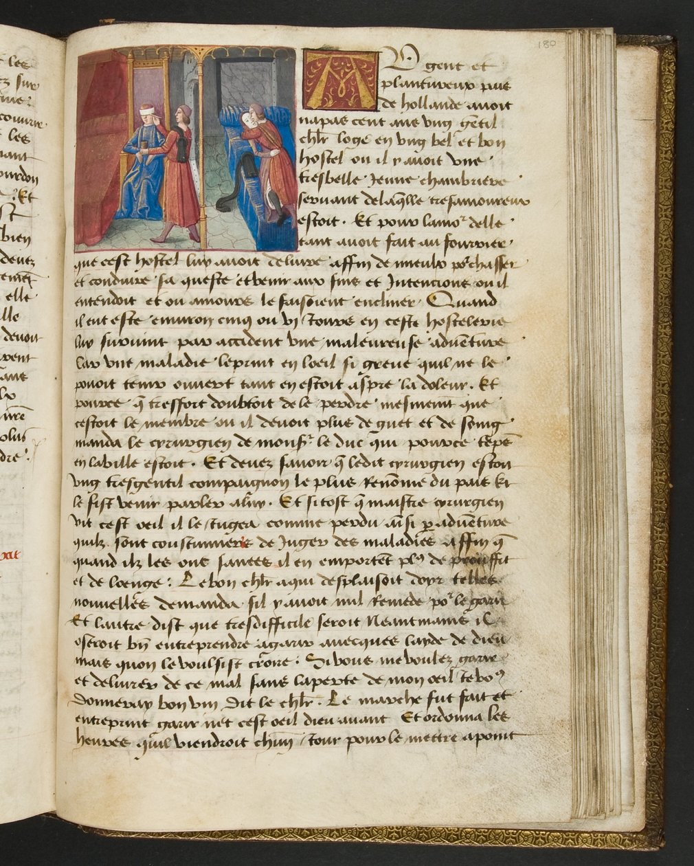 MS Hunter 252 180r-side fra Hundred New News, c.1461-62 af French School