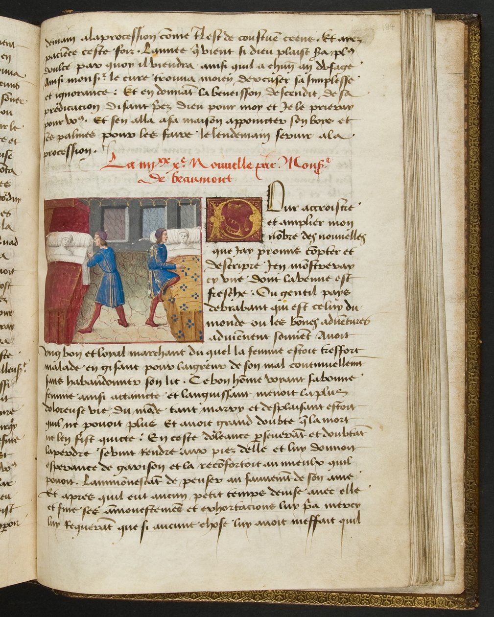 MS Hunter 252 184r Side fra Hundred New News, c.1461-62 af French School