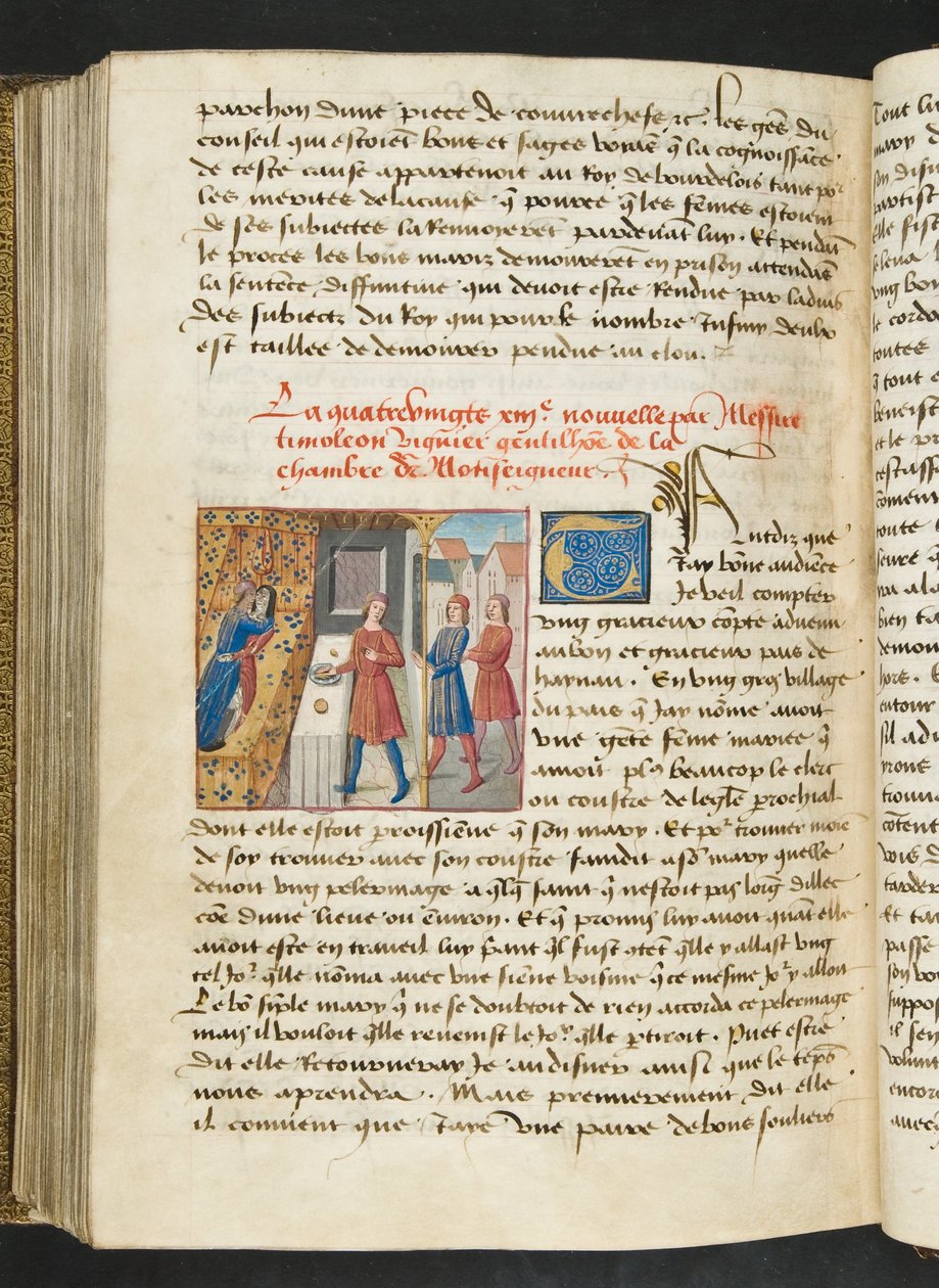 MS Hunter 252 187v Side fra Cent Nouvelles Nouvelles, c.1461-62 af French School