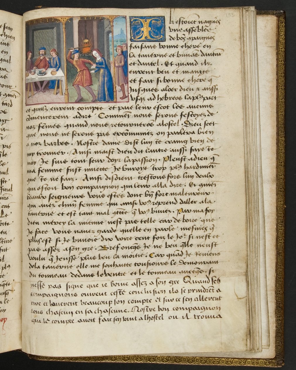 MS Hunter 252 193r Side fra Hundred New News, c.1461-62 af French School