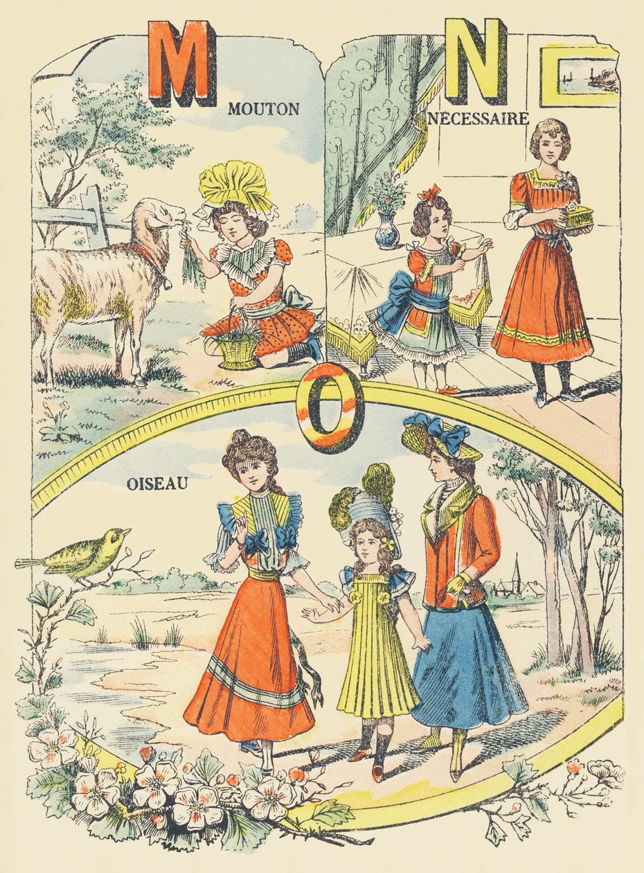 M N O: får, nødvendig, fugl af French School