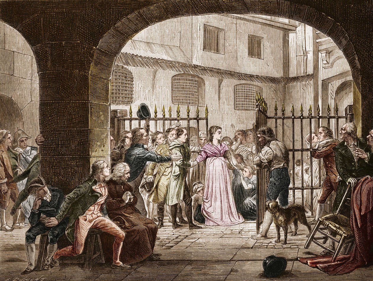 Madame Jeanne Marie Roland de la Platiere (1754-1793), en fransk politiker, der gik til Revolutionsdomstolen i 1793. Stik efter Daubans maleri. af French School