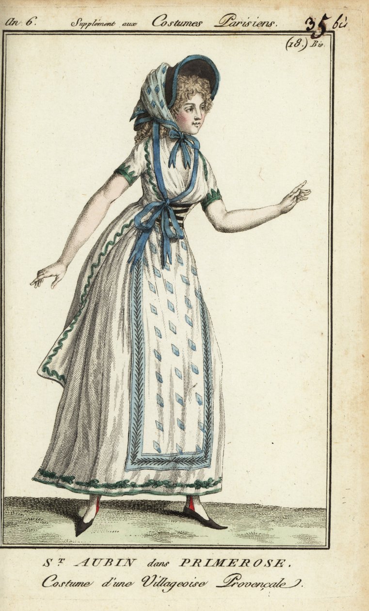 Madame de St. Aubin i kostume som Primerose. af French School