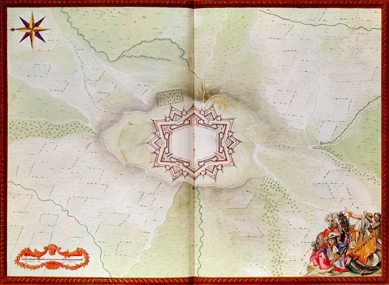 Kort over Phalsbourg, fra Atlas de Louis XIV af French School