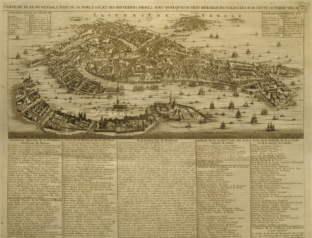 Kort over Venedig, udgivet af H. Chatelain i Amsterdam, 1728 af French School