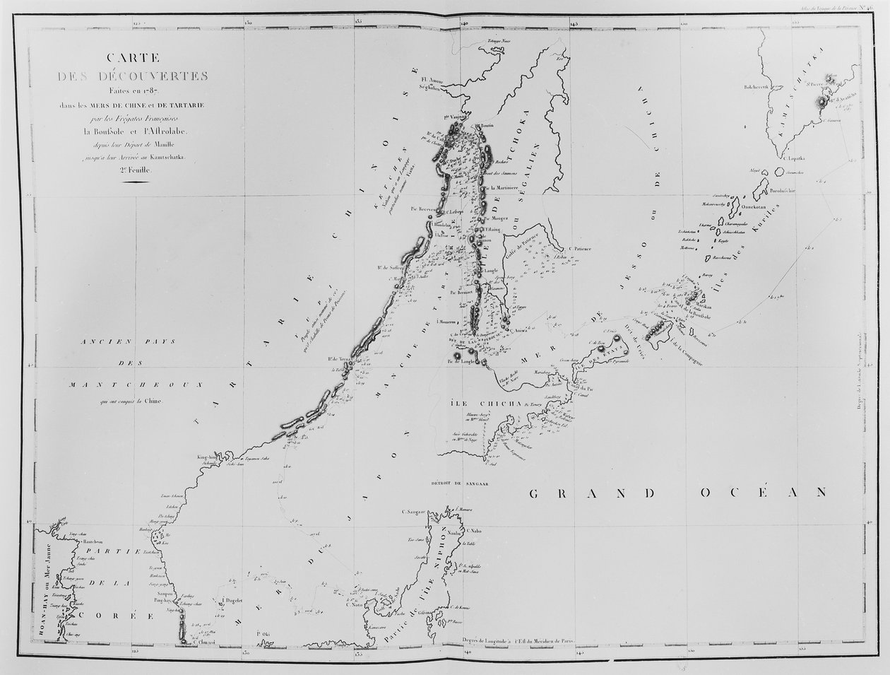 Kort over de opdagelser, der blev gjort i 1787 i det kinesiske hav og Tartarstrædet af de franske fregatter La Boussole og L