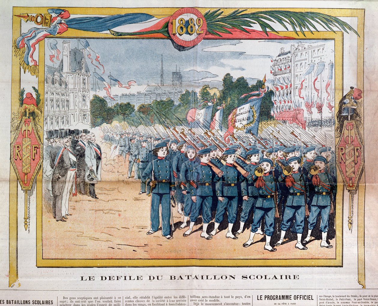 Marts af Skolebataljoner den 14. Juli 1882 af French School