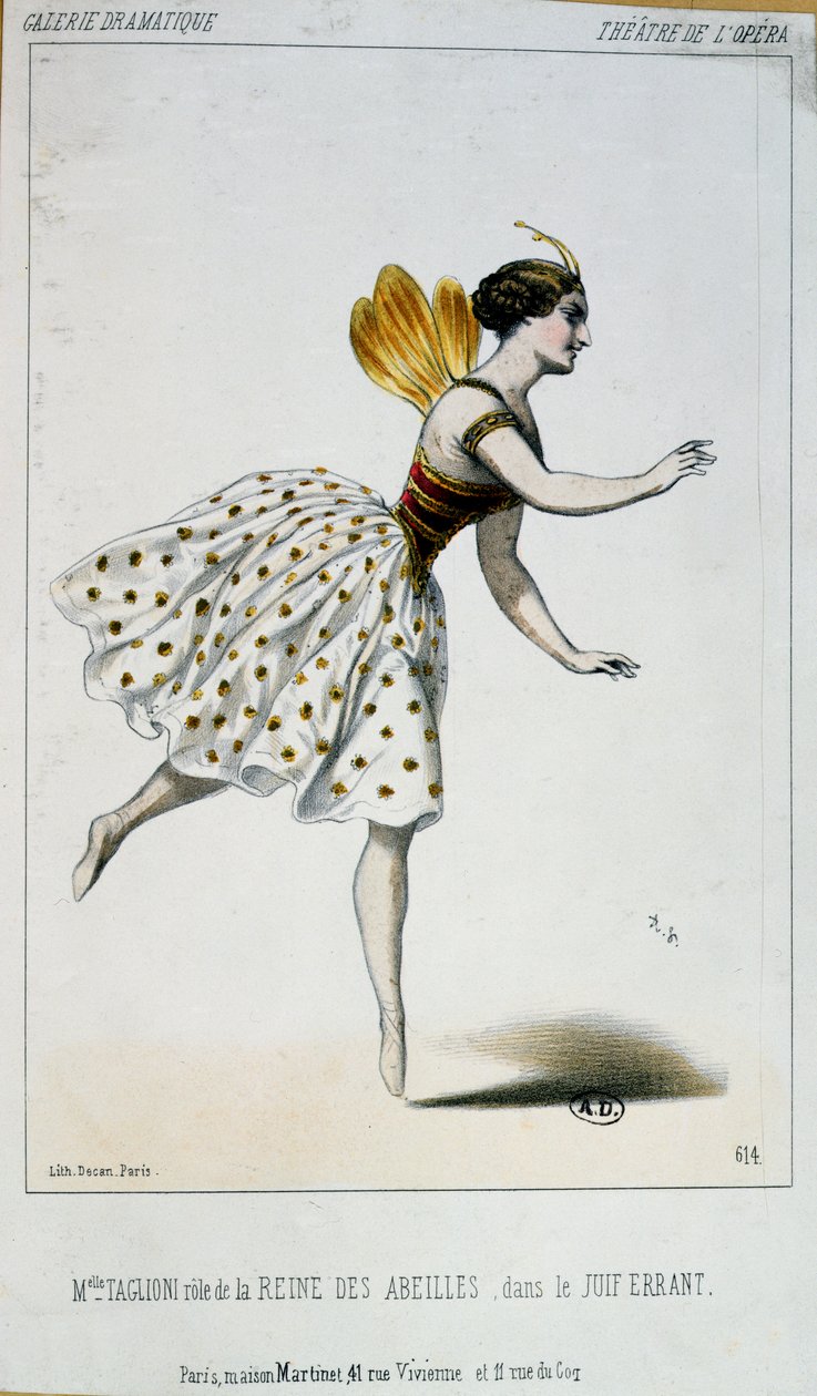 Maria Taglioni (1804-84) som bidronningen i Le Juif errant af Jacques Fromental Halevy (1799-1862) ca. 1852 af French School