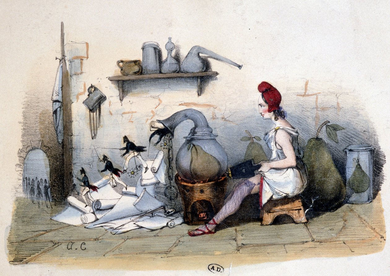 Marianne: analyse af pæren - karikatur om Louis Philippe 1 af French School