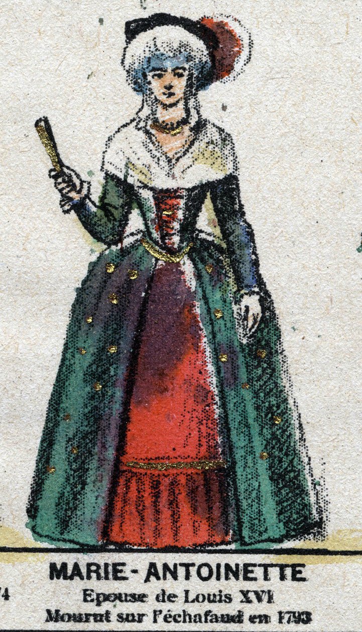 Marie Antoinette (1755-1793), Dronning af Frankrig. I "" Galeriede Kings and Queens of France og berømte karakterer fra 1643 til 1895"" Billede af epinal. af French School