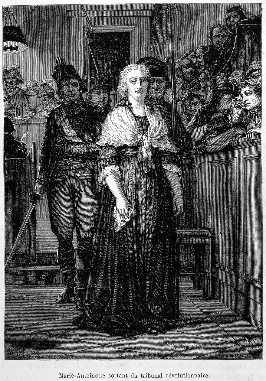 Marie Antoinette forlader det revolutionære tribunal - indgravering - i "" L