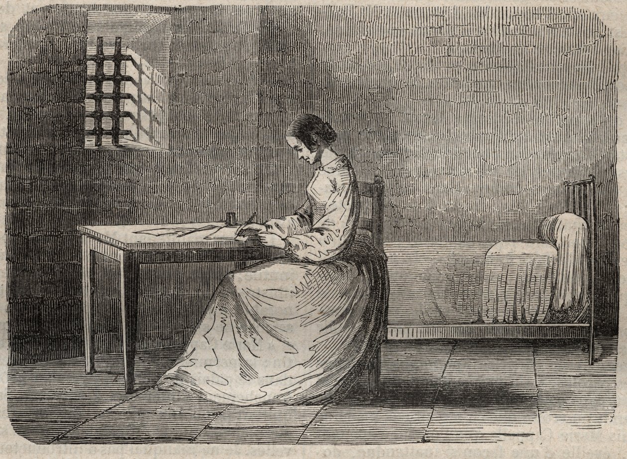 Marie Fortunee Capelle, Marie Lafarge (Madame) (1816-1852) Fransk kriminel i sit fængsel - Indgravering i "Causes celebres de tous les peuple" af Armand Fouquier (1817-18?) 1858-1867 - privat samling af French School
