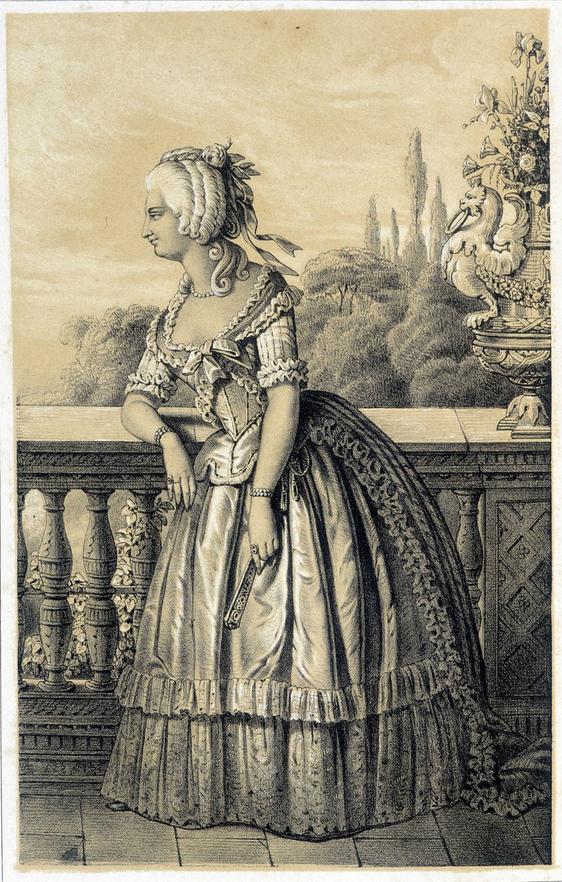 Marie Therese de Savoie Carignan (1749-1792), prinsesse af Lamballe - i "Galerie historique de la Revolution Française" af Albert Maurin, red. Paris 1843 af French School