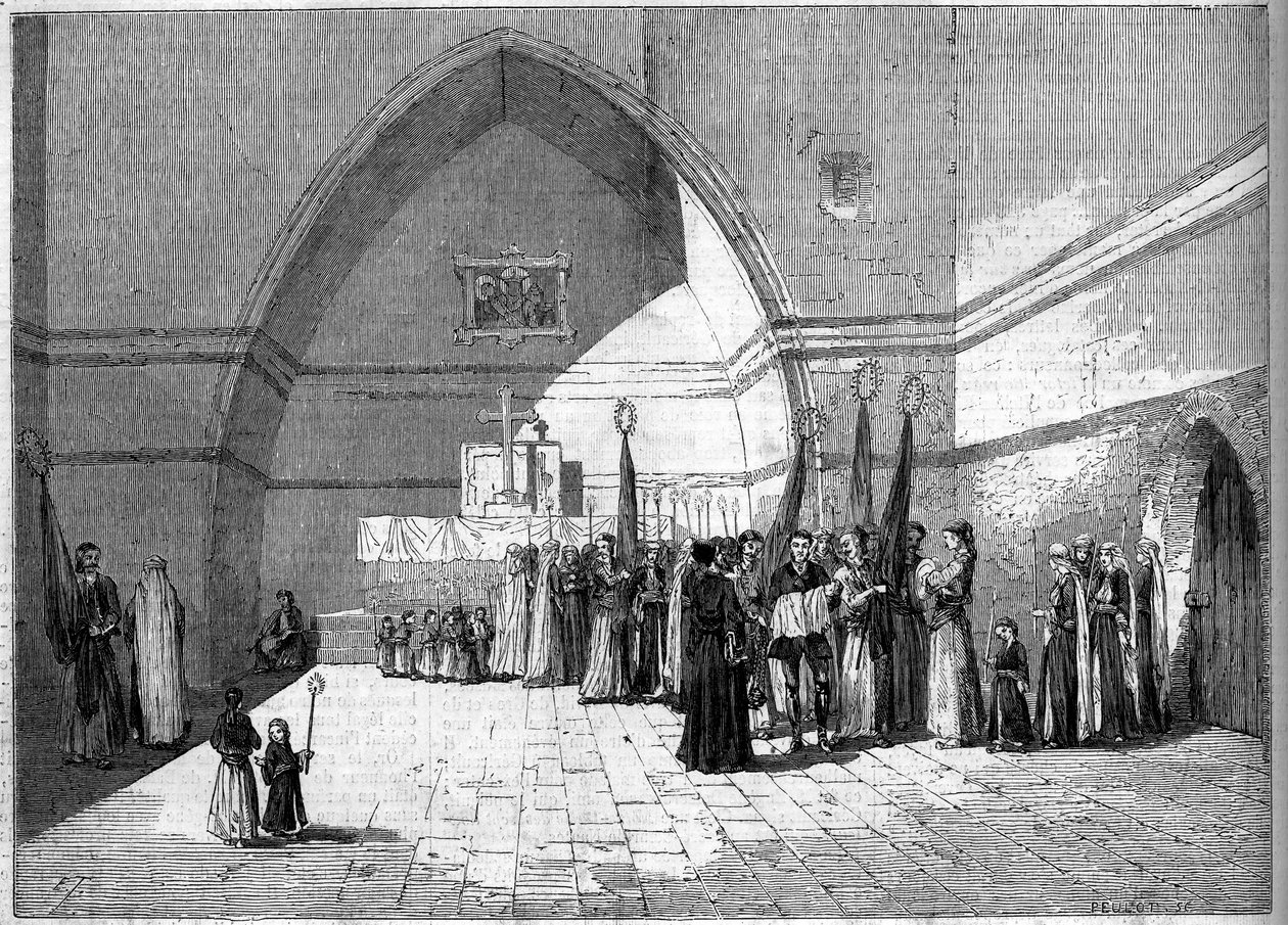 Maronitisk ritual - Bapteme i en familie af Metualis - Beirut af French School