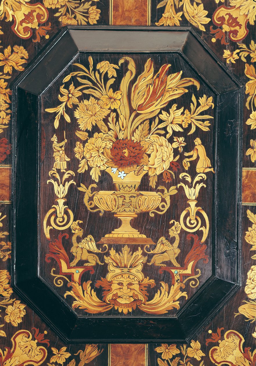 Marquetry detalje fra en buffet (træ) af French School