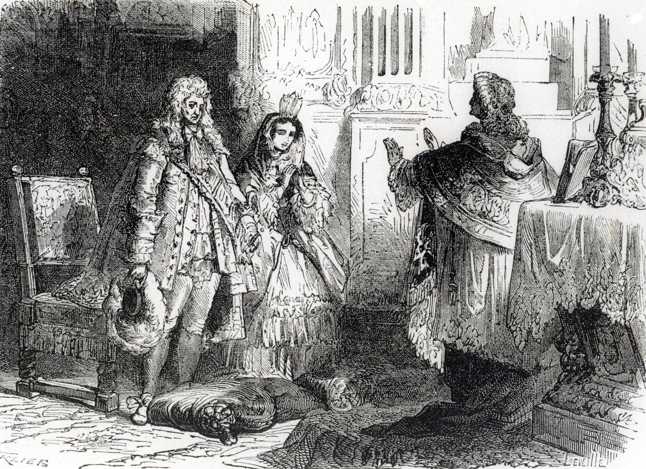 Ægteskab mellem Ludvig XIV og Madame de Maintenon af French School