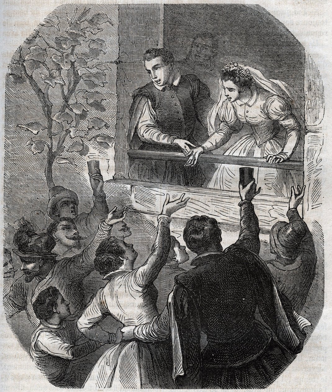 Ægteskab mellem Martin Guerre (ca. 1524) og Bertrande de Rols i Artigat (Ariege) den 15. maj 1539. Stik fra 1871 i "Histoire Des Cocuses Celebres"" af Henry de Kock (1819-1892). af French School