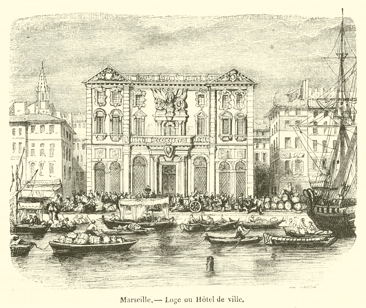 Marseille, rådhus (gravering) af French School
