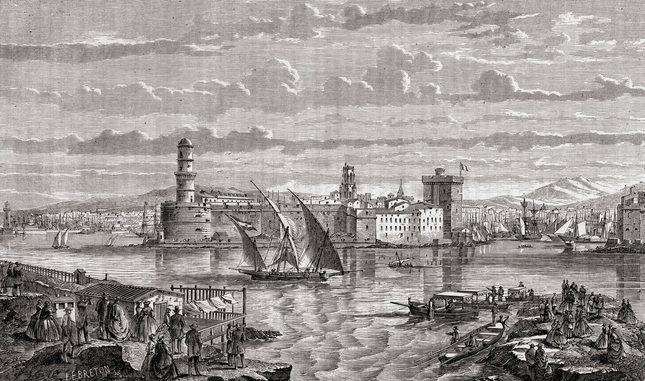 Marseille i det 18. århundrede, indgraveret af Pibaraud efter Le Breton, fra 