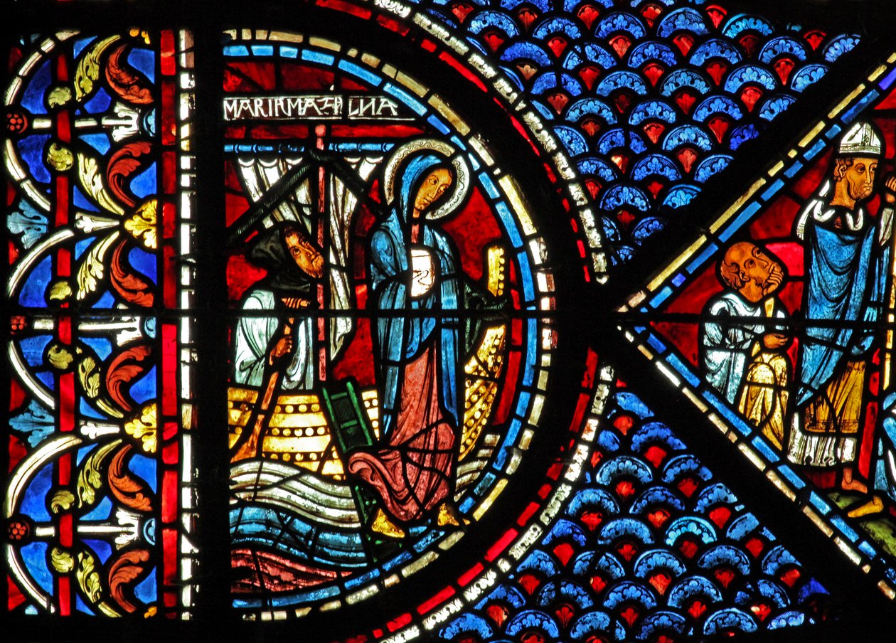 Mary Magdalene-vindue: Maria lander i Provence (w46) af French School