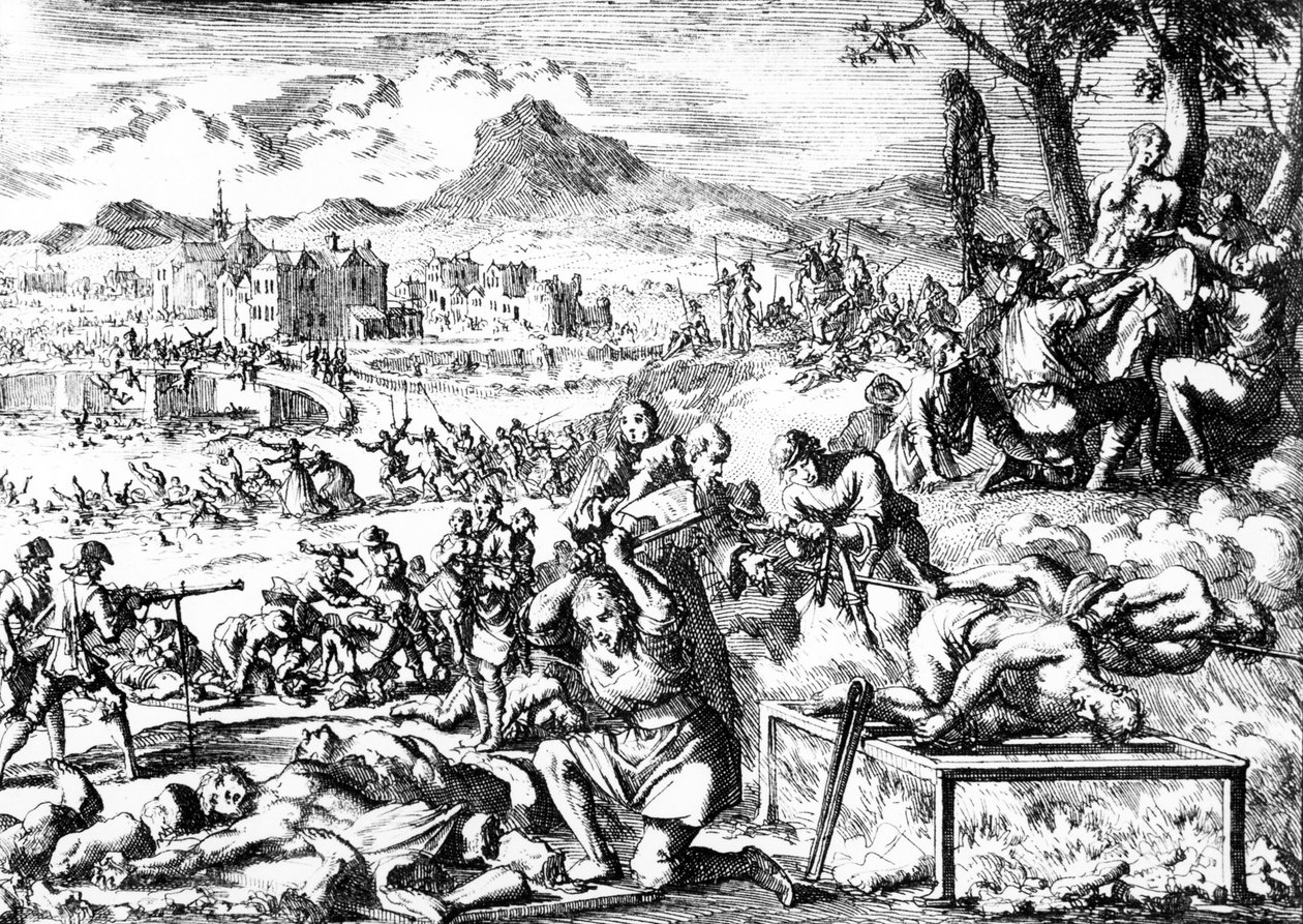 Massakre i Irland i 1644, c.1685 af French School