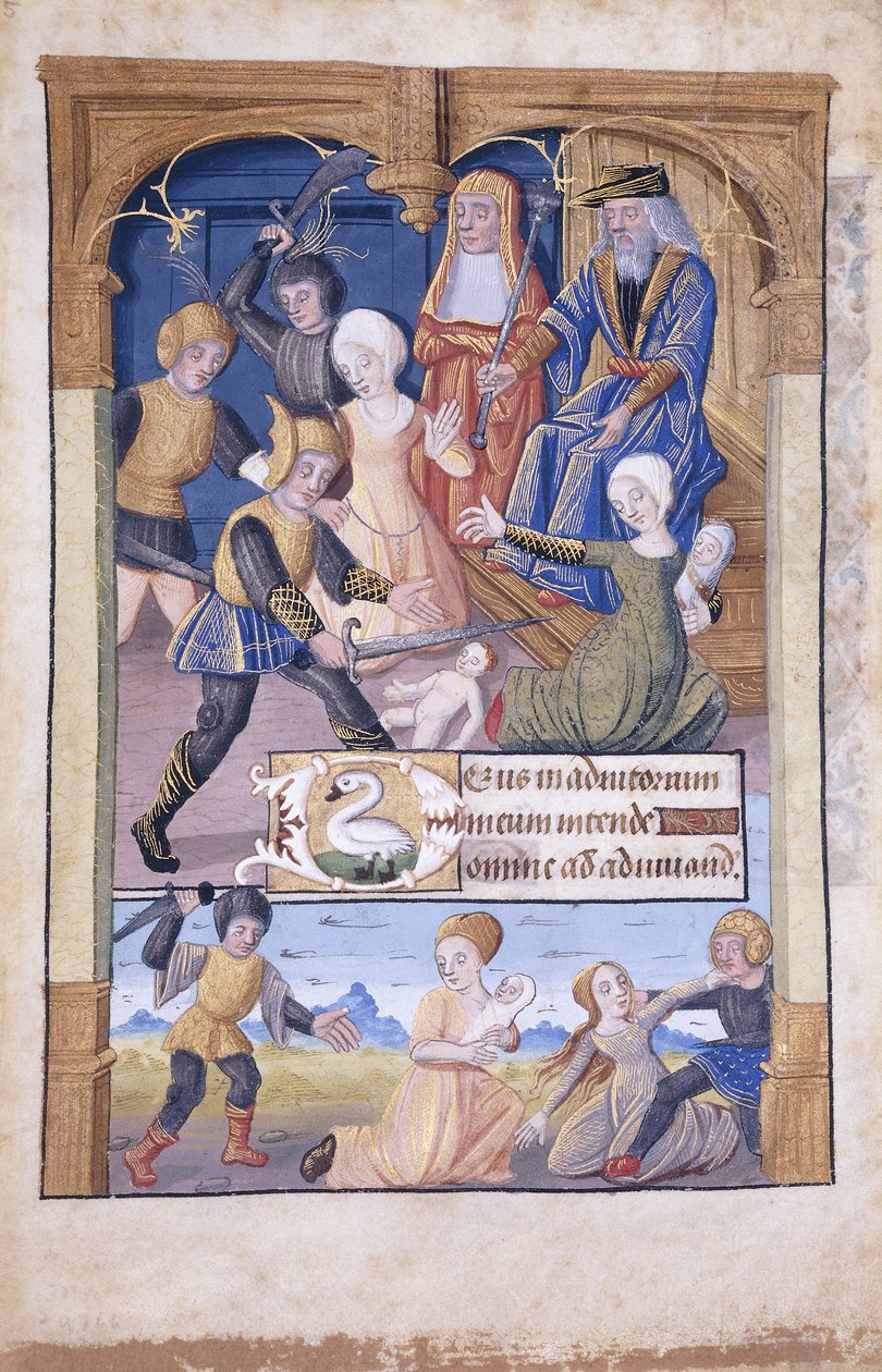 Massacre of the Innocents, miniature, c.1450 af French School