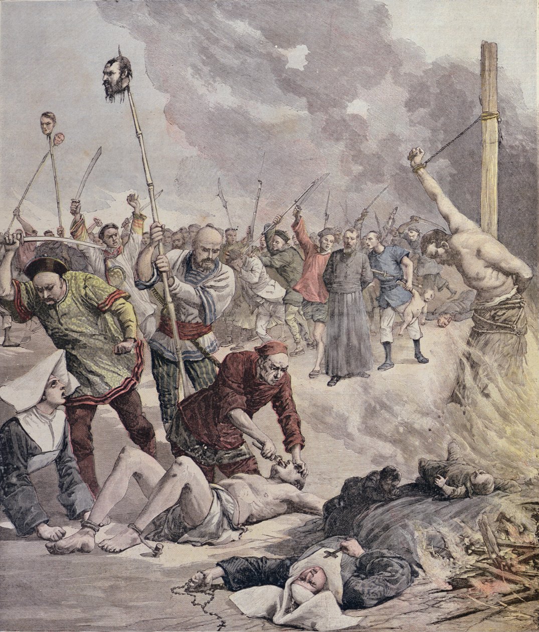 Massakrer i Kina, fra Le Petit Journal, 1891 af French School