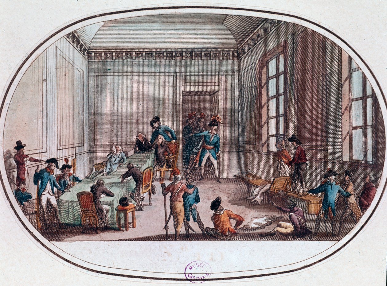 Maximilien de Robespierre såret i forkammeret til Comite de Salut Public af French School