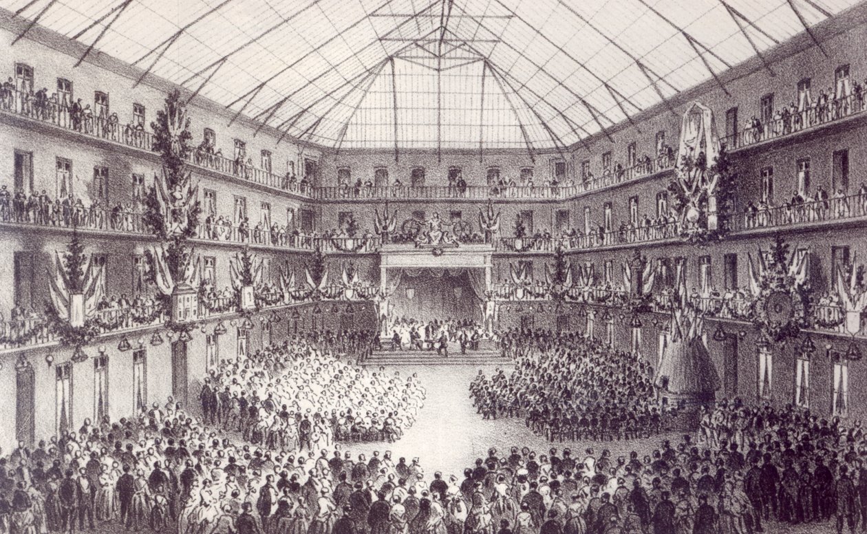 May Day in the Family of Guise, fra Solutions Sociales af Jean-Baptiste Andre Godin (1817-88), Paris, 1871 af French School