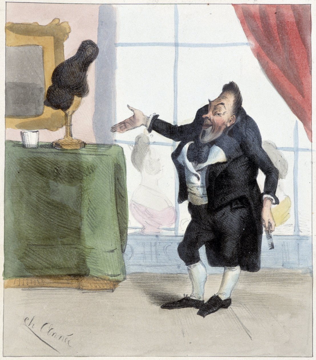 Mayeux paryk, ca. 1850 af French School