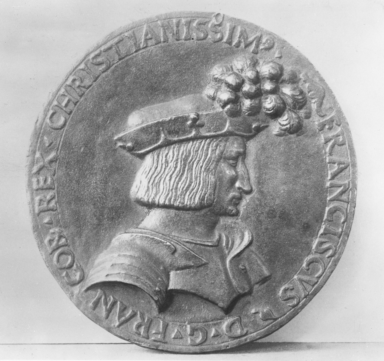 Medaljon af Frans I af Frankrig (bronze) af French School