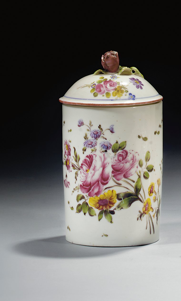 Mennecy salvekrukke og låg, ca.1750-70 af French School