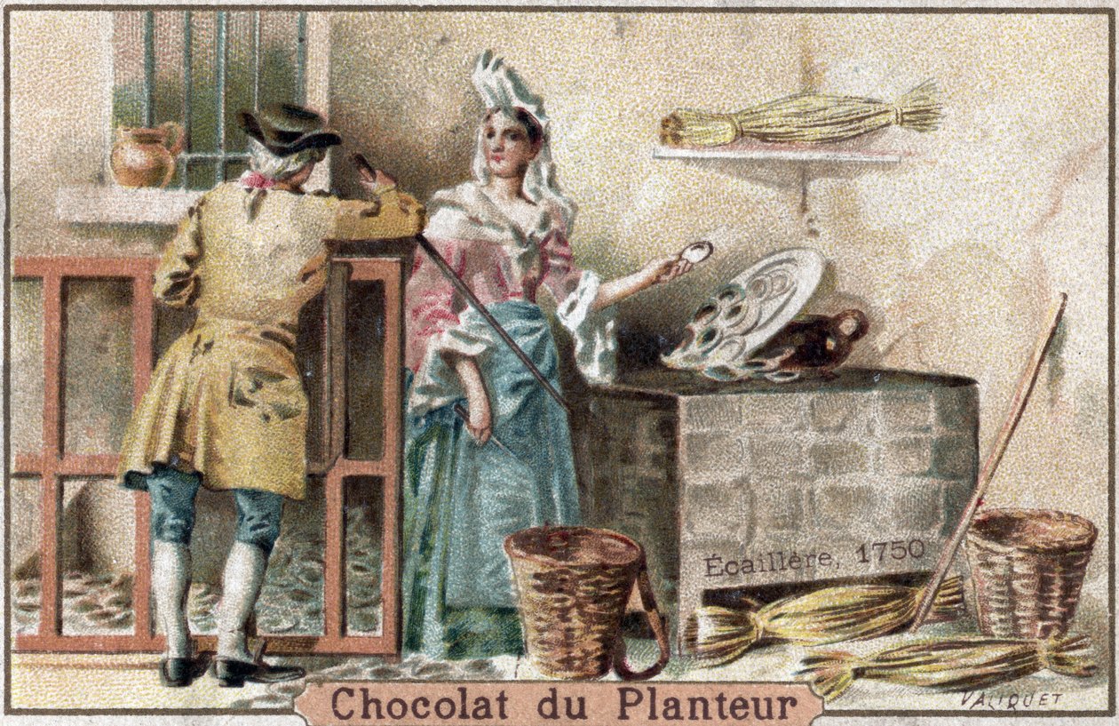 Metier forsvandt: repræsentation af en ecaillere, eller østerssælger, iført en typisk kasket, i Paris i 1750 (Oyster Shucker of Paris af French School