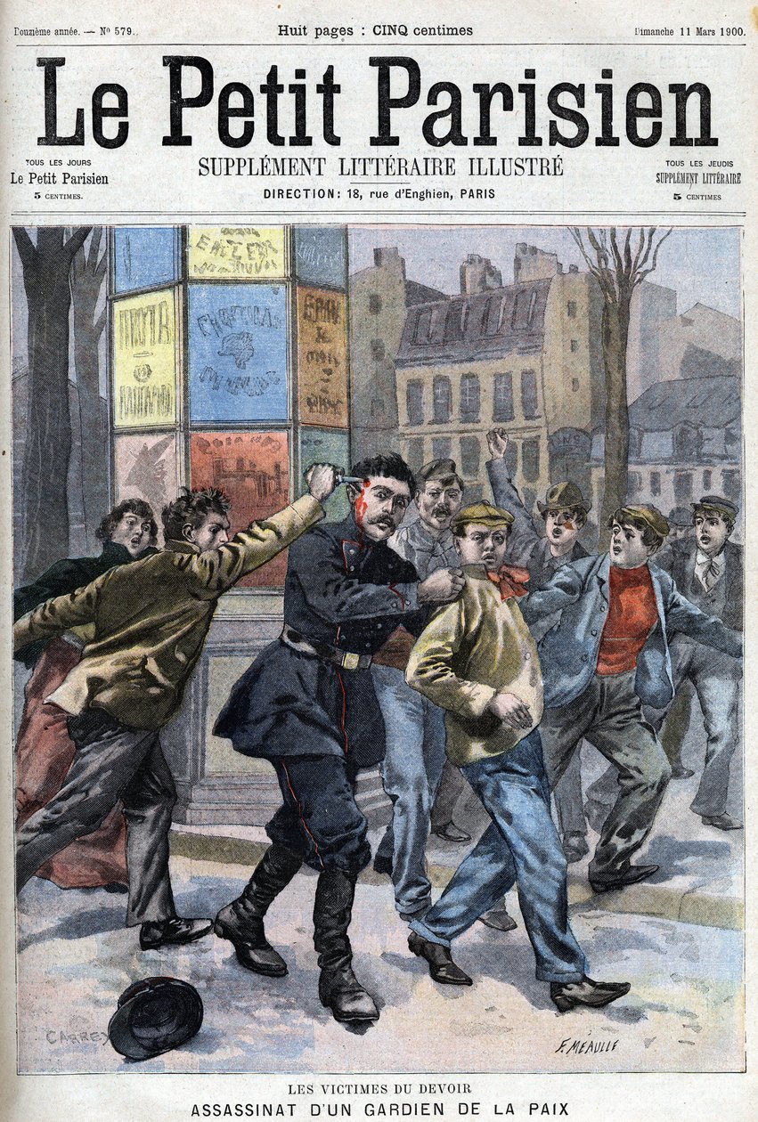 Diverse fakta: Mordet på en fredsbevarende i Paris rue Vergniaud i 1900 - i "Le petit Parisien"" af French School